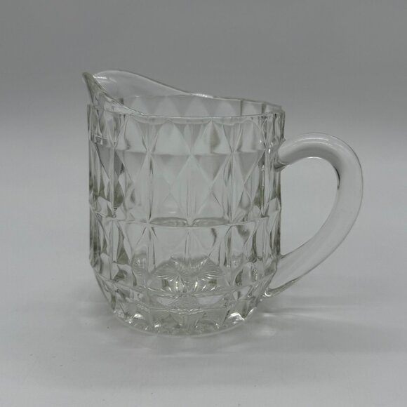 Vintage Jeannette Glass Co. Windsor Diamond Pattern Clear Pitcher - Picture 1 of 10